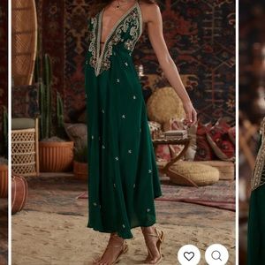 12th Tribe Jasmine Emerald Embellished Maxi